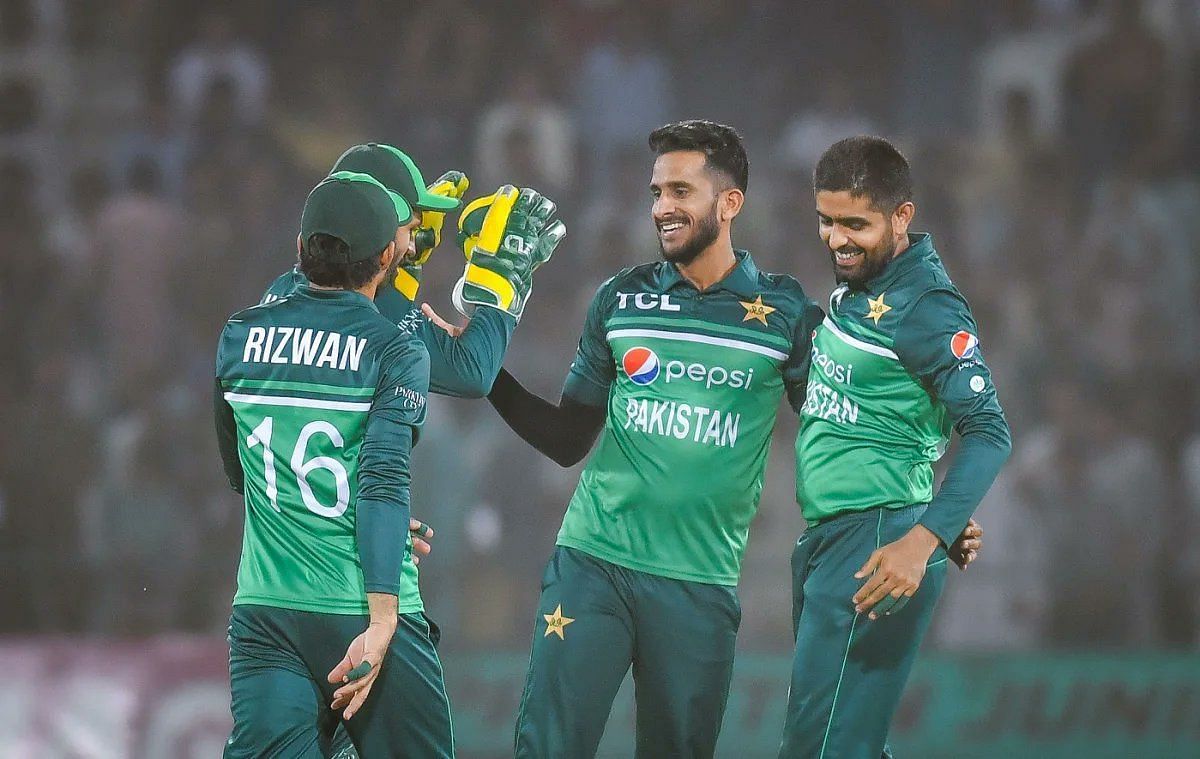 Hasan Ali celebrating a wicket. (Credits: Twitter)