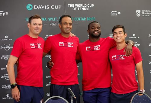 (L-R) Bob Bryan, Rajeev Ram, Frances Tiafoe and Mackenzie McDonald.