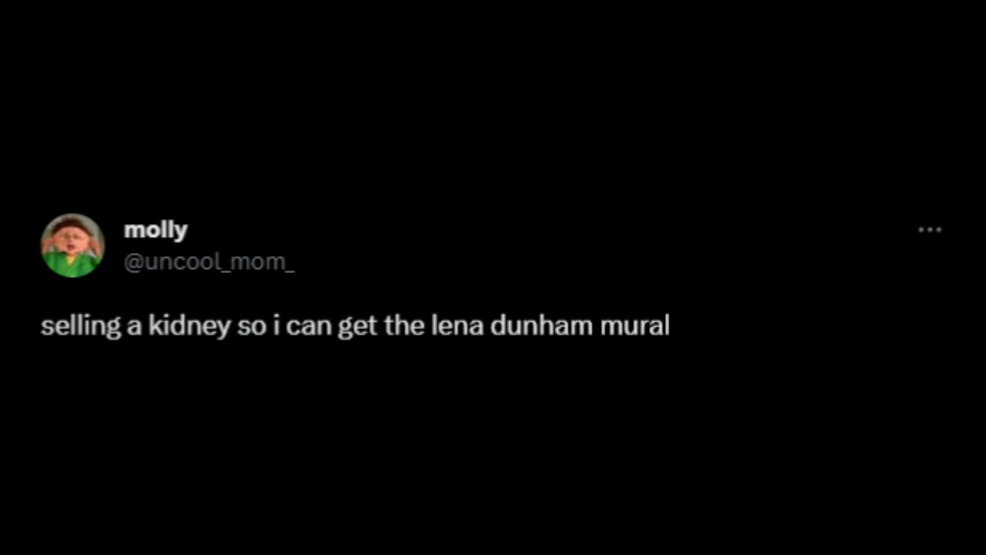 Screenshot of an X user remarking on Dunham offering to paint a mural of a person for an auction bid to support crew through strike. (Photo via @DiscussingFilm/X)