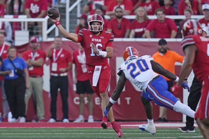 Utah QB Bryson Barnes launches a 70-yard bullet in the first quarter of the season opener, leaving netizens speechless