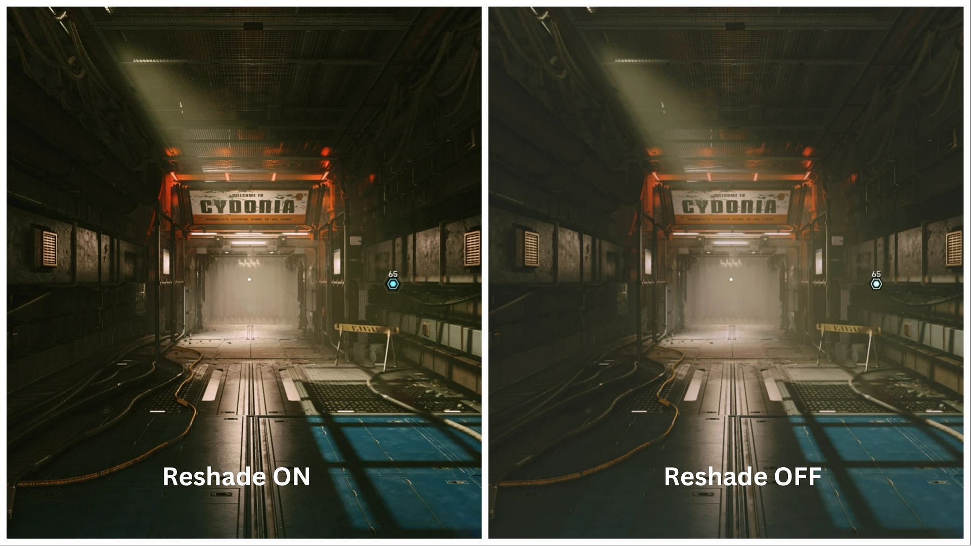 Quantum Reshade mod differences during gameplay (Image via Sportskeeda)