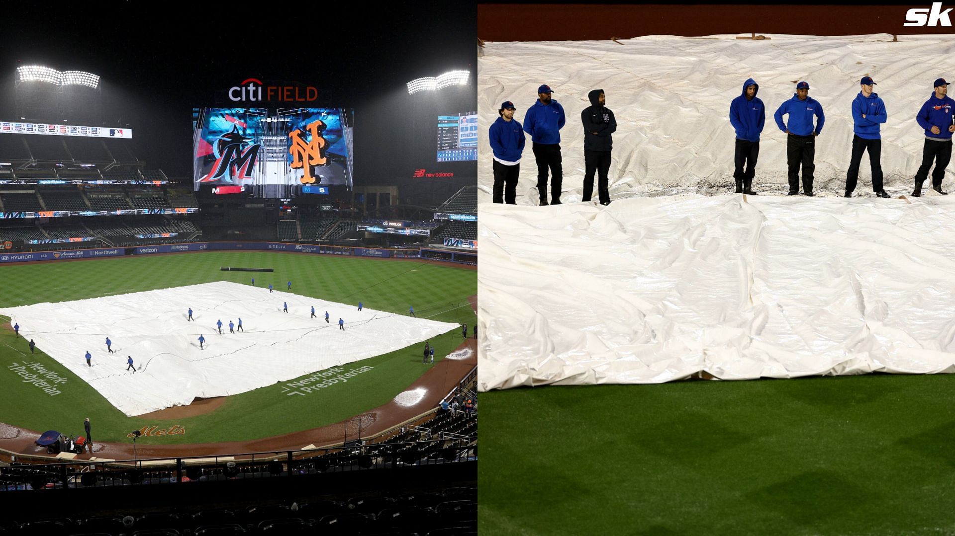 Marlins fans fume at Mets grounds crew following postponed game