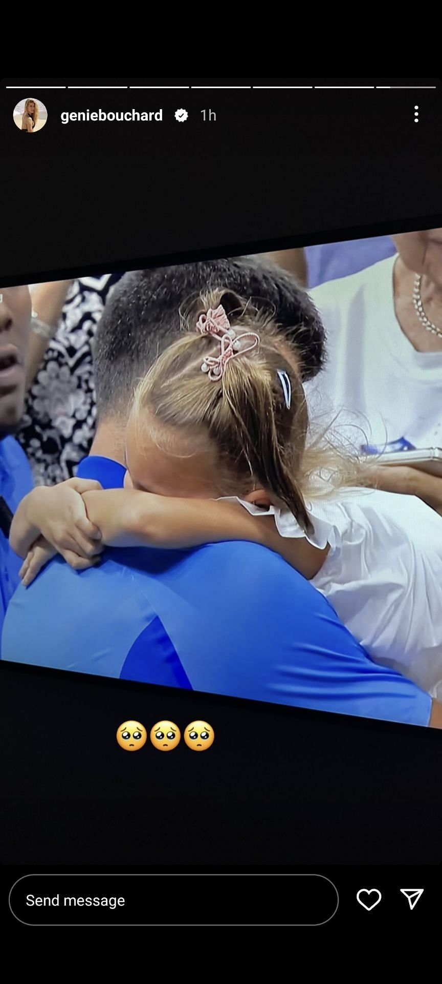 Eugenie Bouchard through her Instagram stories