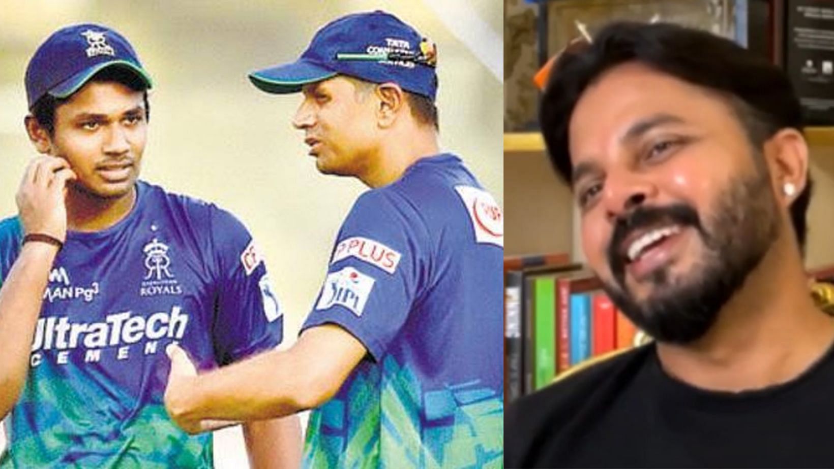 Sanju Samson (L), Rahul Dravid and Sreesanth.