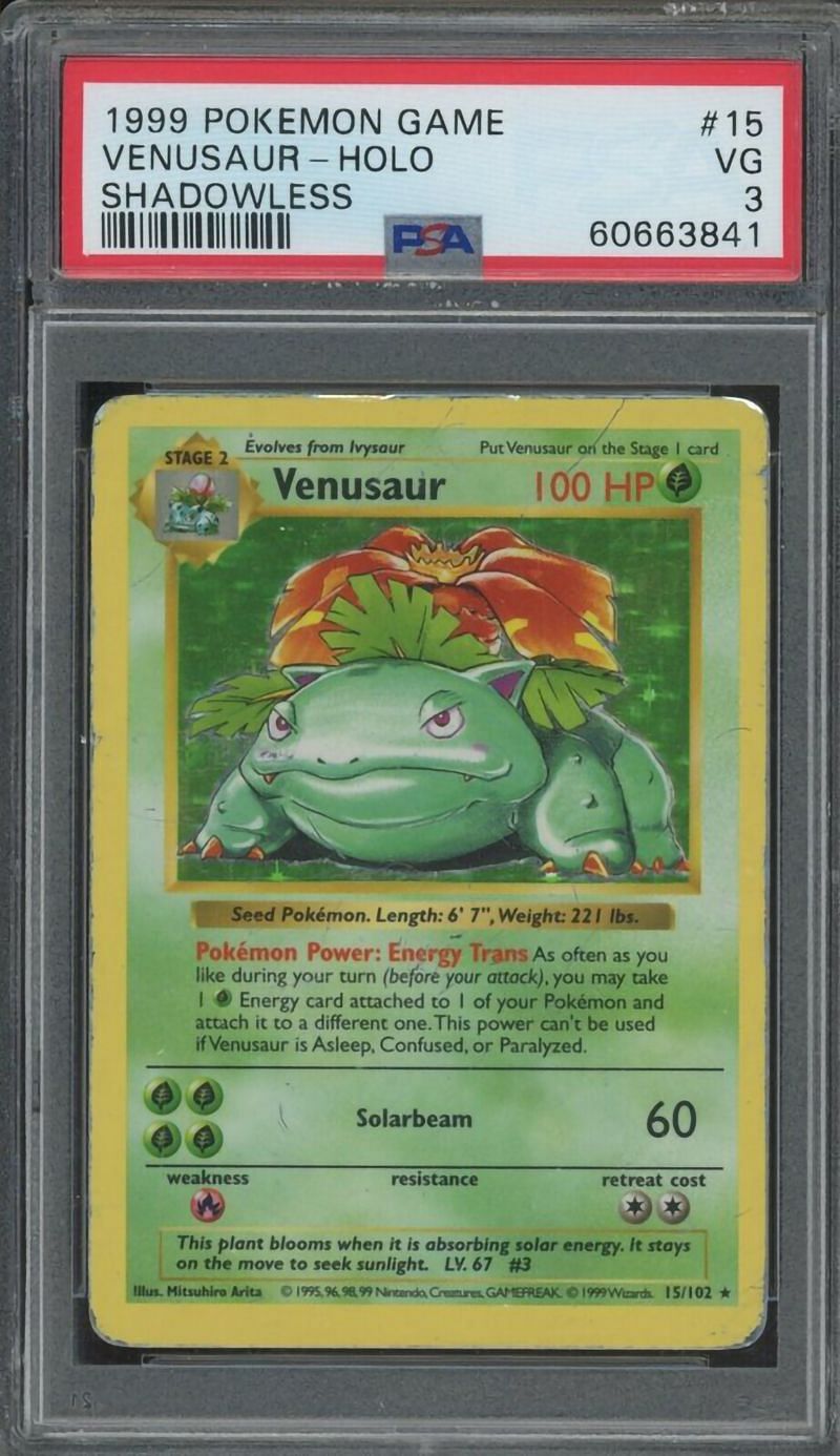 1st edition Venusaur Pokemon card (Image via PSAcard)