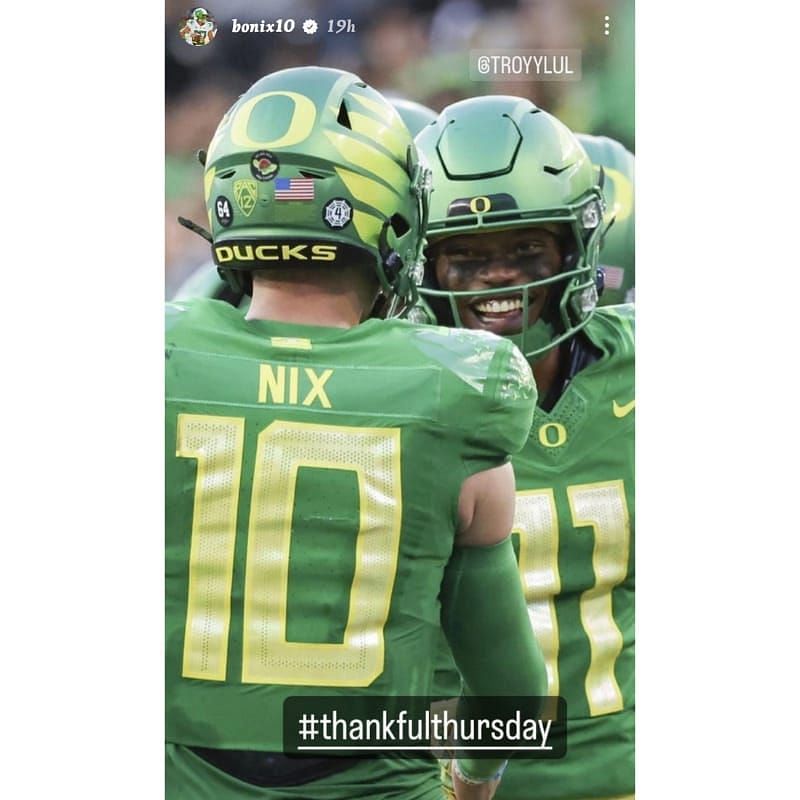 No. 8 Ranked Oregon Ducks' QB Bo Nix: 'God Has Ordered My Steps'