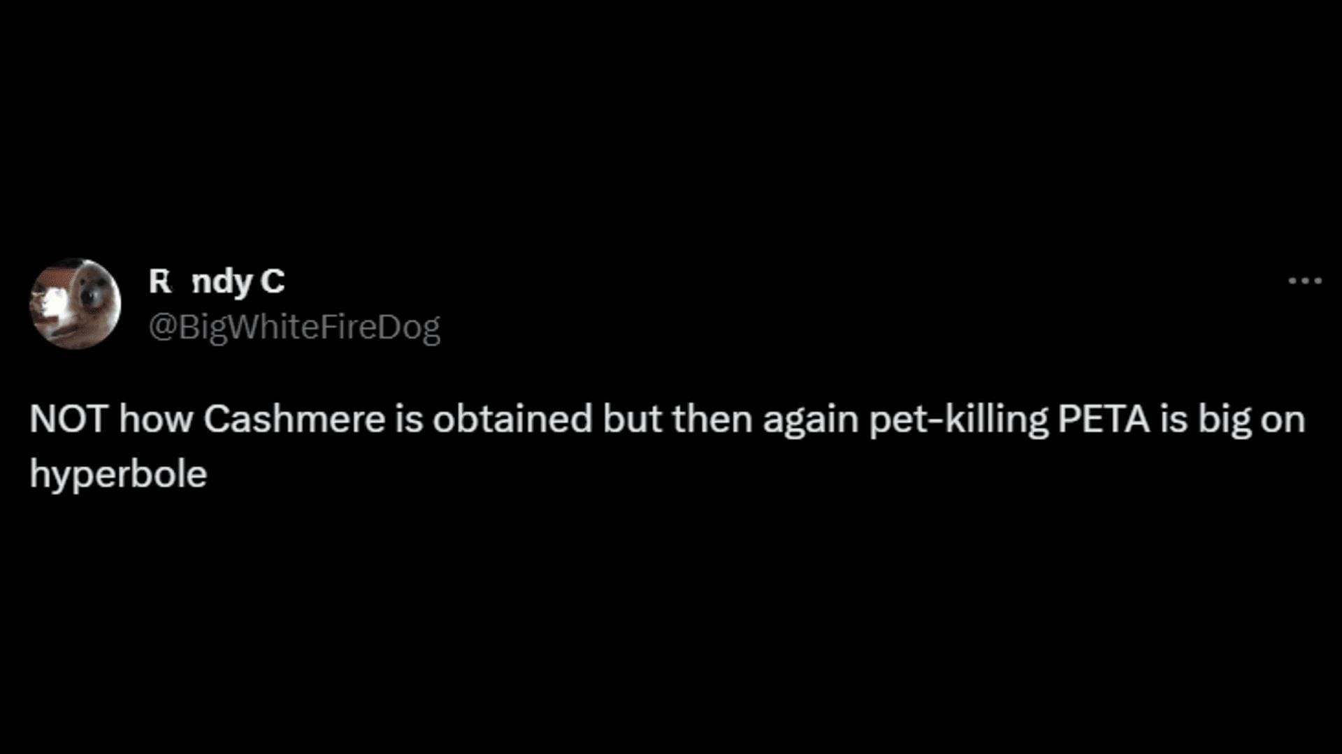 A netizen calls PETA a pet-killer organization. (Image via X/R*ndy C)