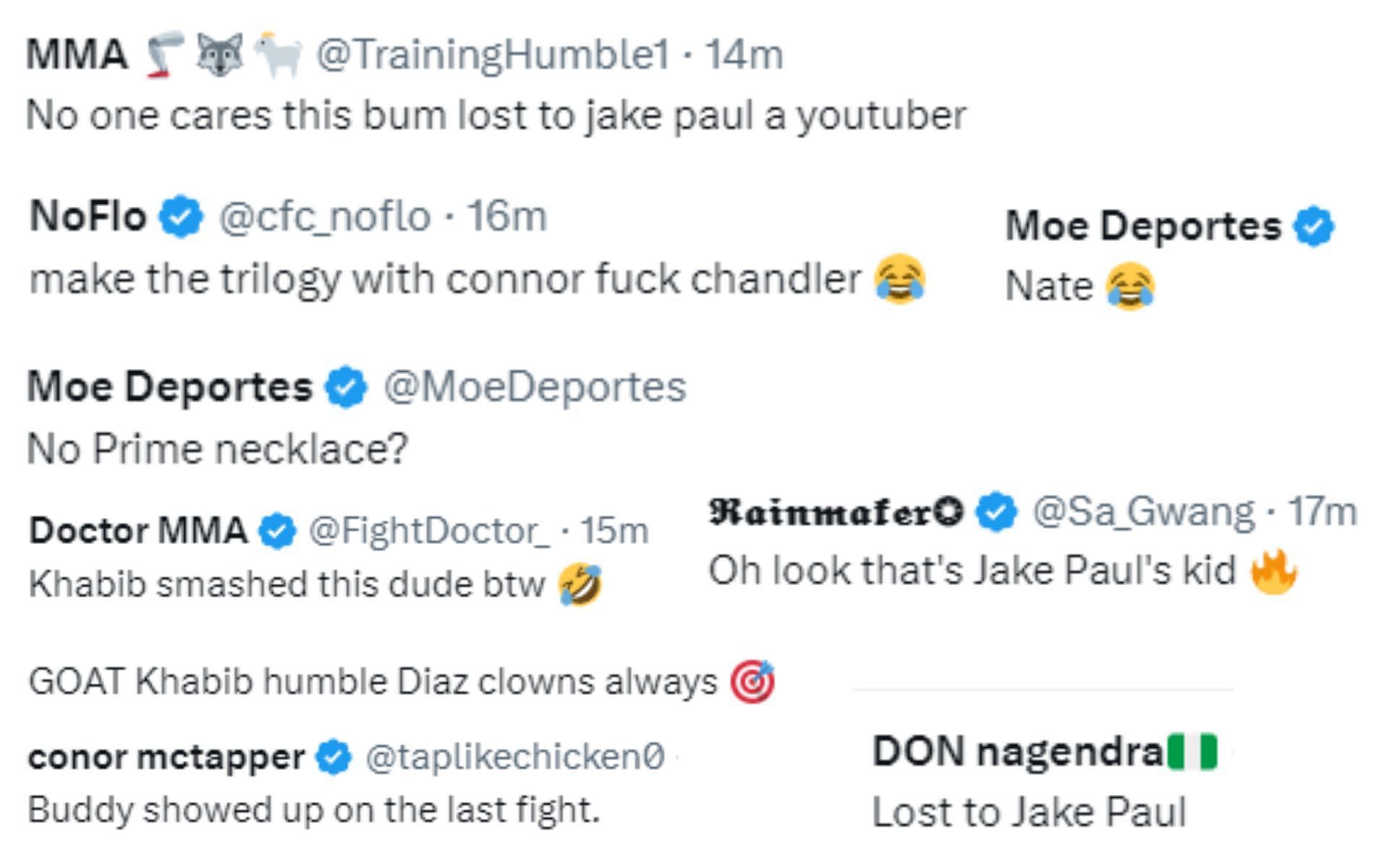 Fan reactions to Diaz&#039;s UFC appearance (mages via UFC &#039;X&#039;)