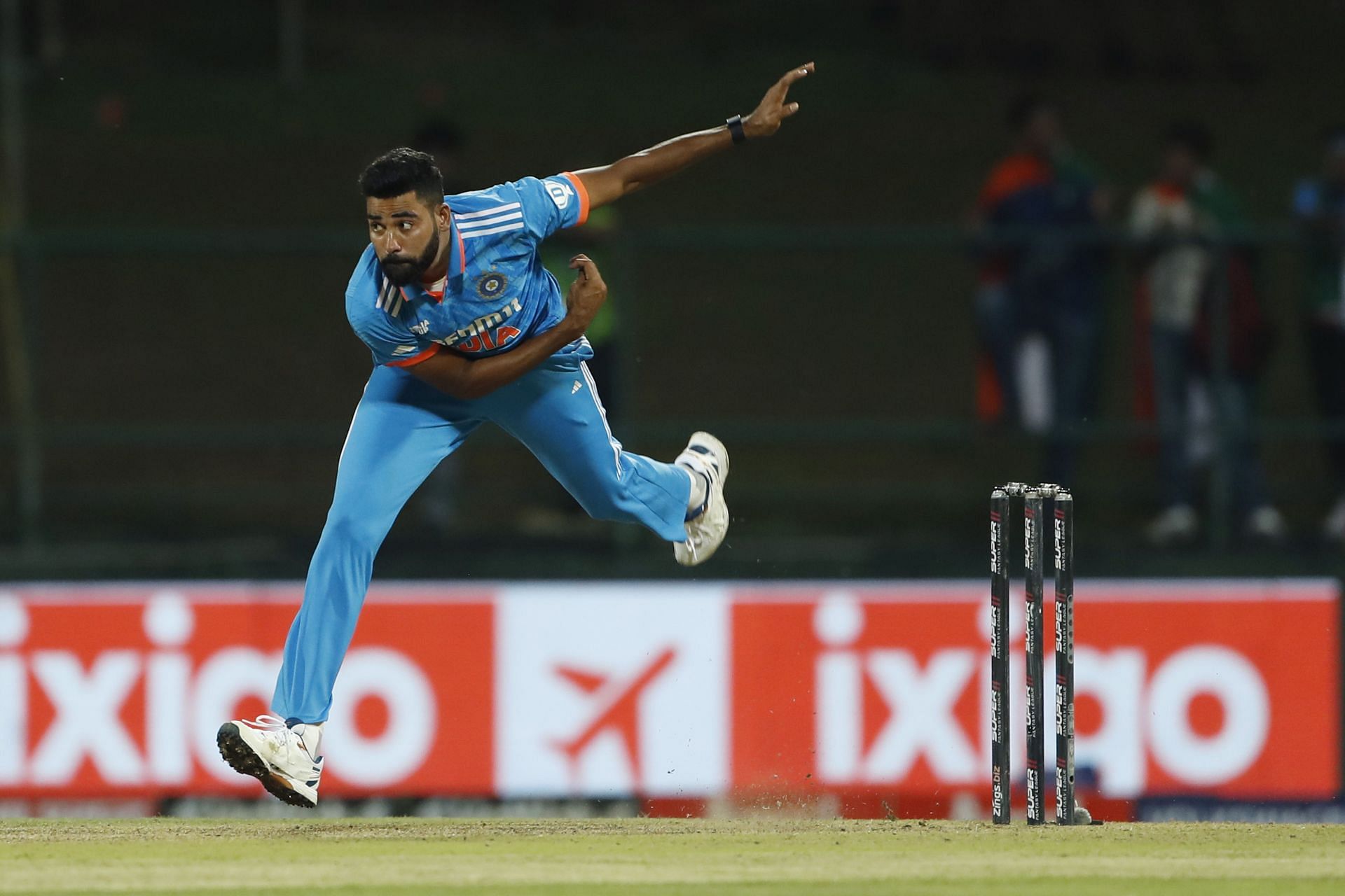 Mohammed Siraj in action during the India v Nepal - Asia Cup 2023 contest