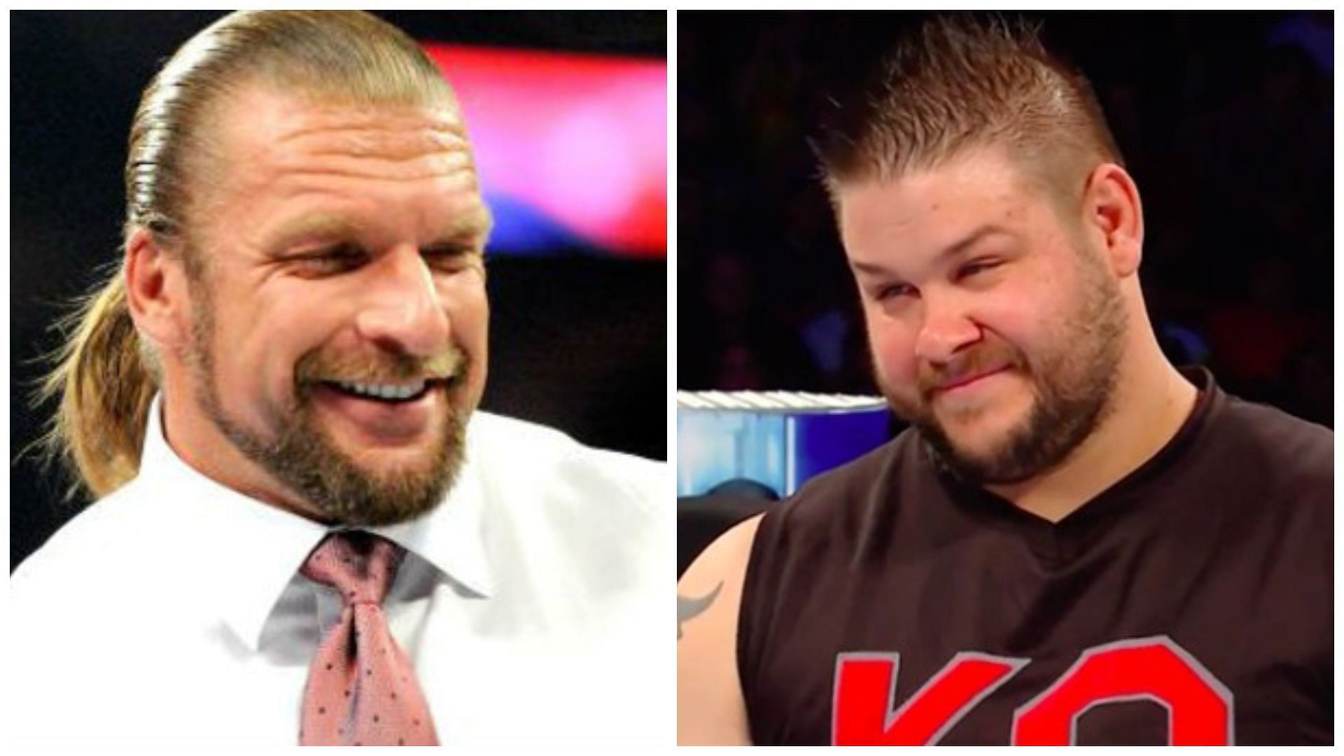 Triple H (left); Kevin Owens (right).