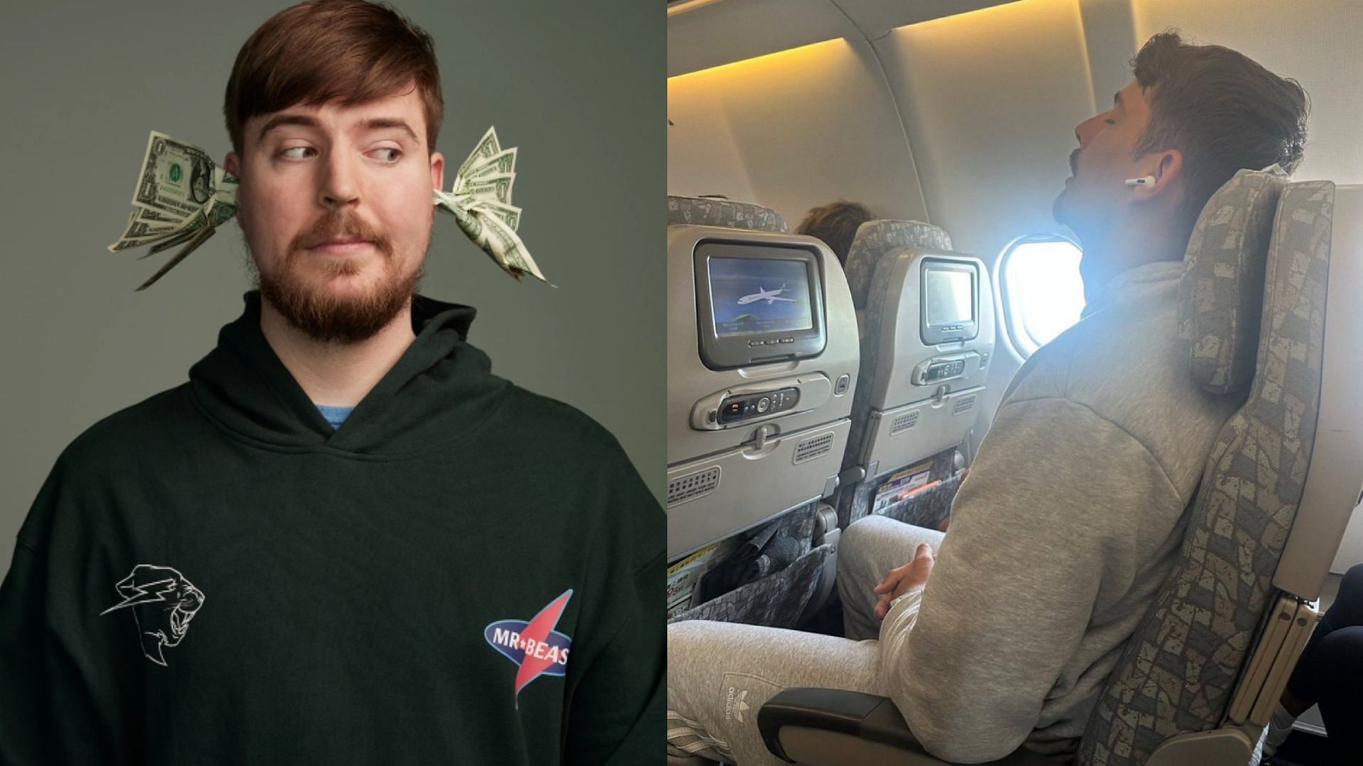 Fans have a field day after an alleged &quot;MrBeast&quot; photo of YouTuber sitting in economy class goes viral (Image via X)