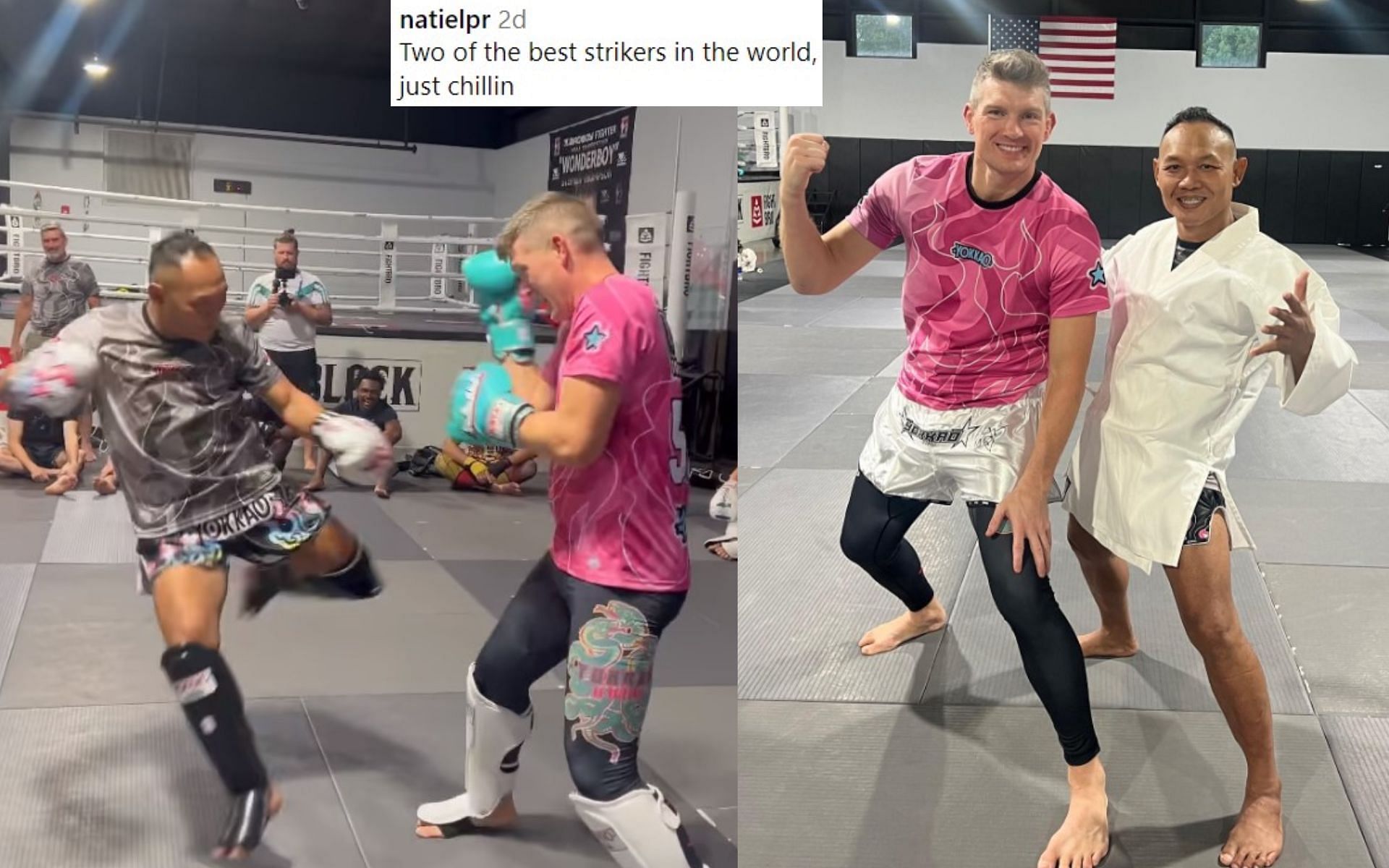 Saenchai and Stephen Thompson (left) and (right) [Images Courtesy: @saenchaithailand on Instagram]