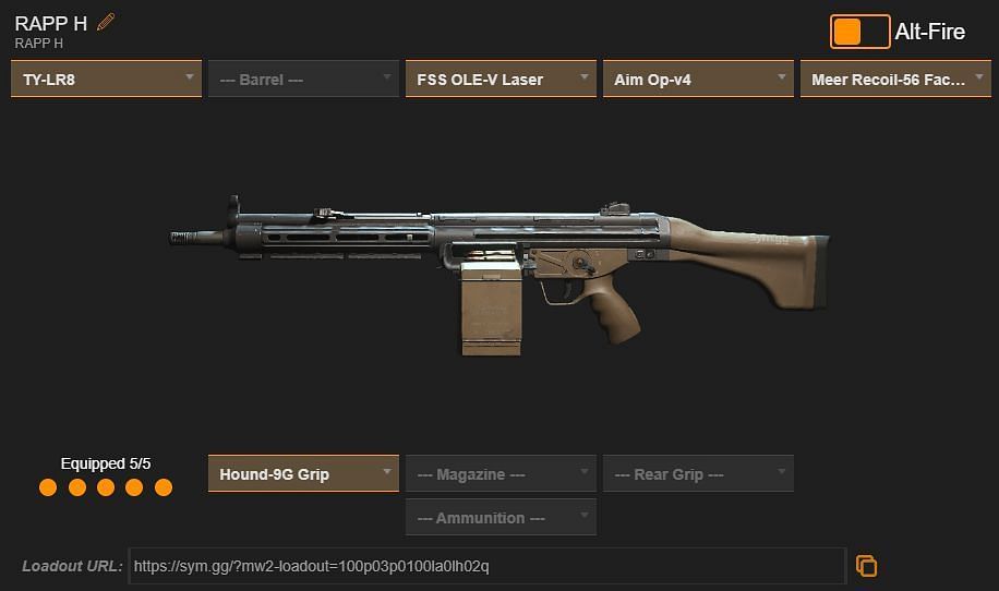 Rapp H loadout (Image via sym.gg)