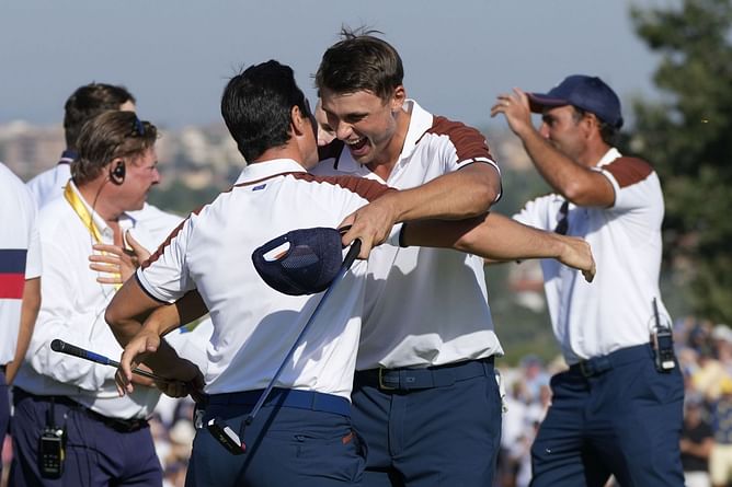 Brooks Koepka and Scottie Scheffler suffer historic defeat to Viktor Hovland and rookie Ludwig Aberg at the 2023 Ryder Cup