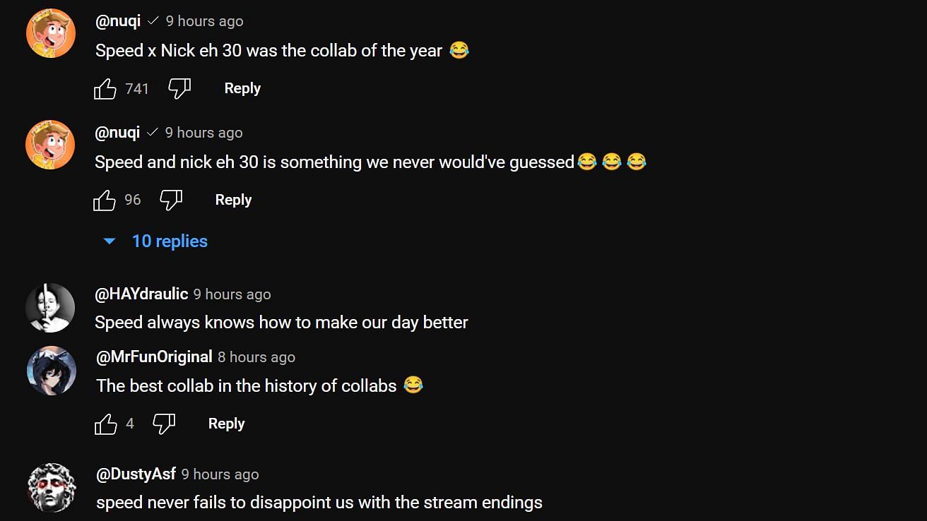 Fans react to the unexpected collab between the two creators (Image via IShowSpeed/YouTube)