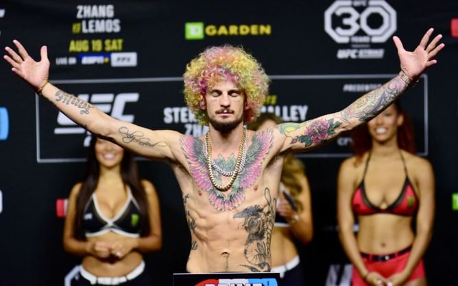 Sean O'Malley hilariously interferes with UFC welteweight's 'double champ' goals