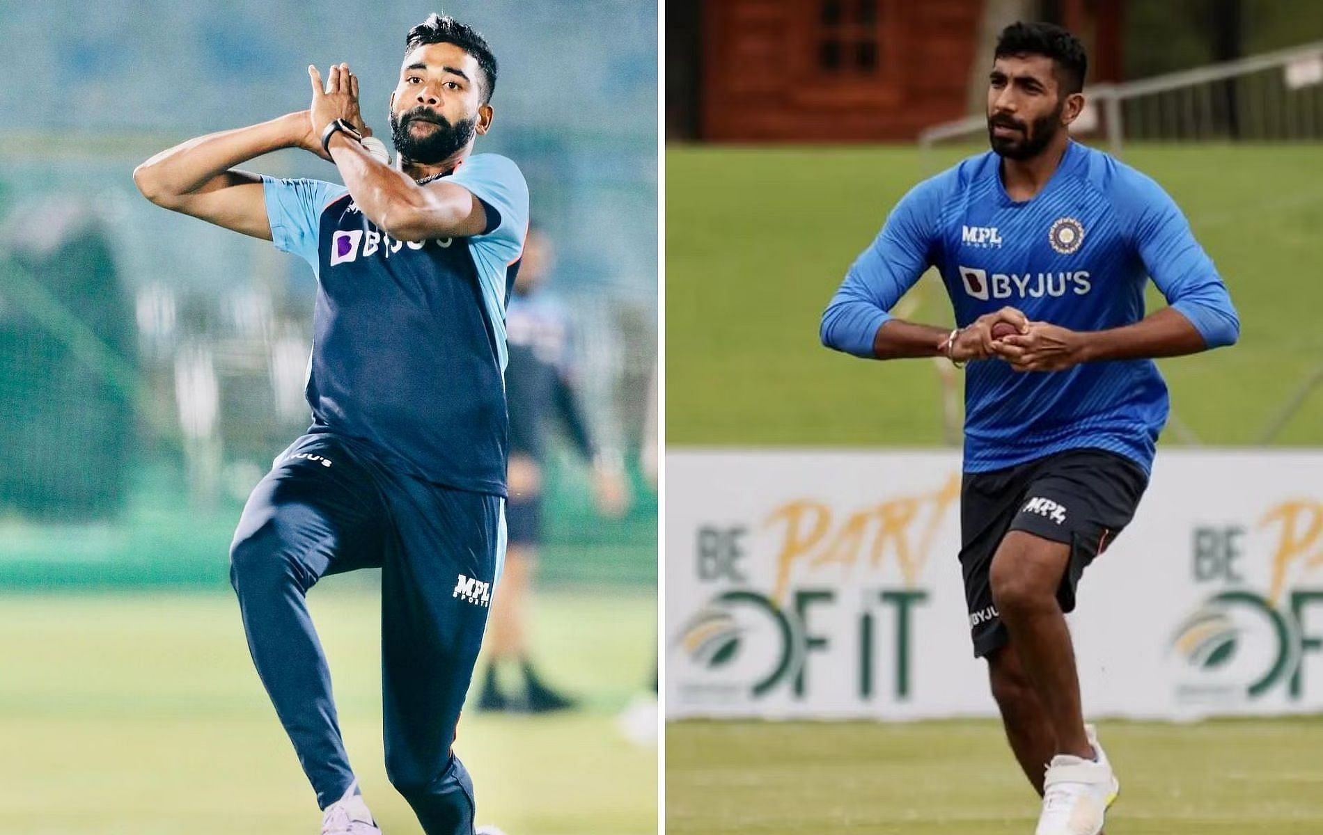 Jasprit Bumrah (R) and Mohammed Siraj are expected to lead India