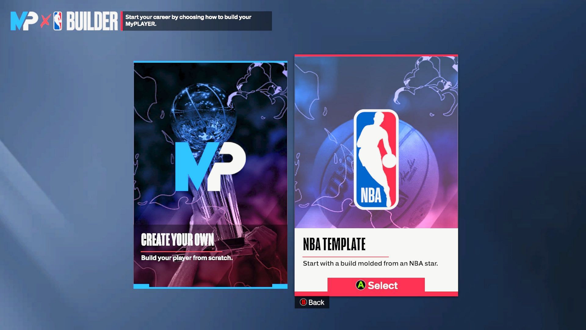 MyCareer now comes with player templates (Image via 2K Sports)