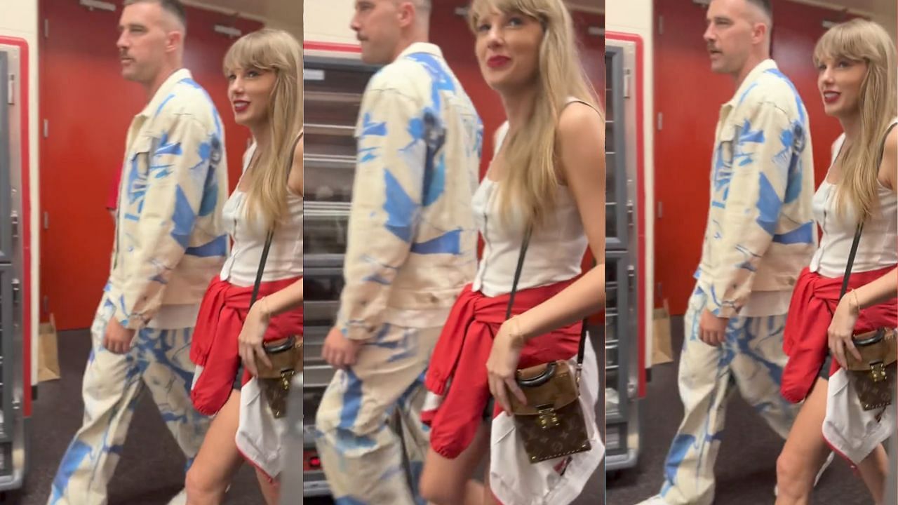 Video surfaces as Travis Kelce, Taylor Swift leave together  (Image via X/@paytonsun)