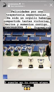 Ramos' tribute to Casemiro after he left the Bernabeu.