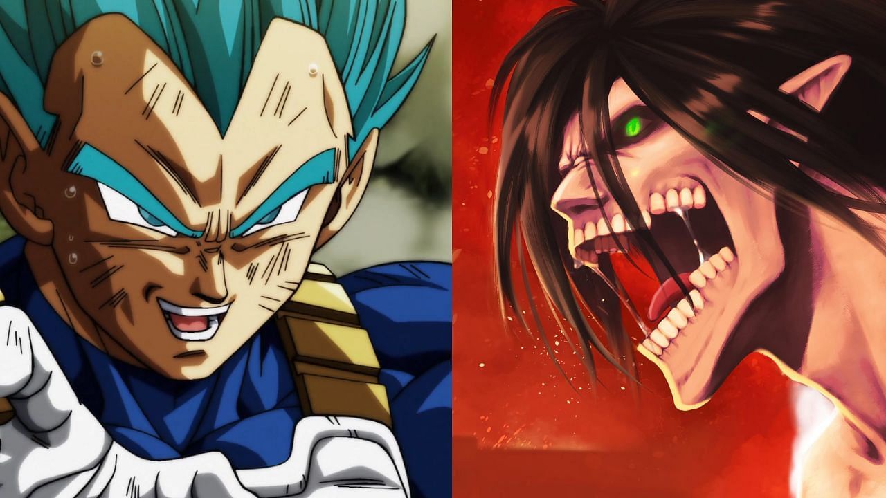 Dragon Ball and Attack on Titan fans at war after this Eren and Vegeta fan animation resurfaces(Image via Sportskeeda)