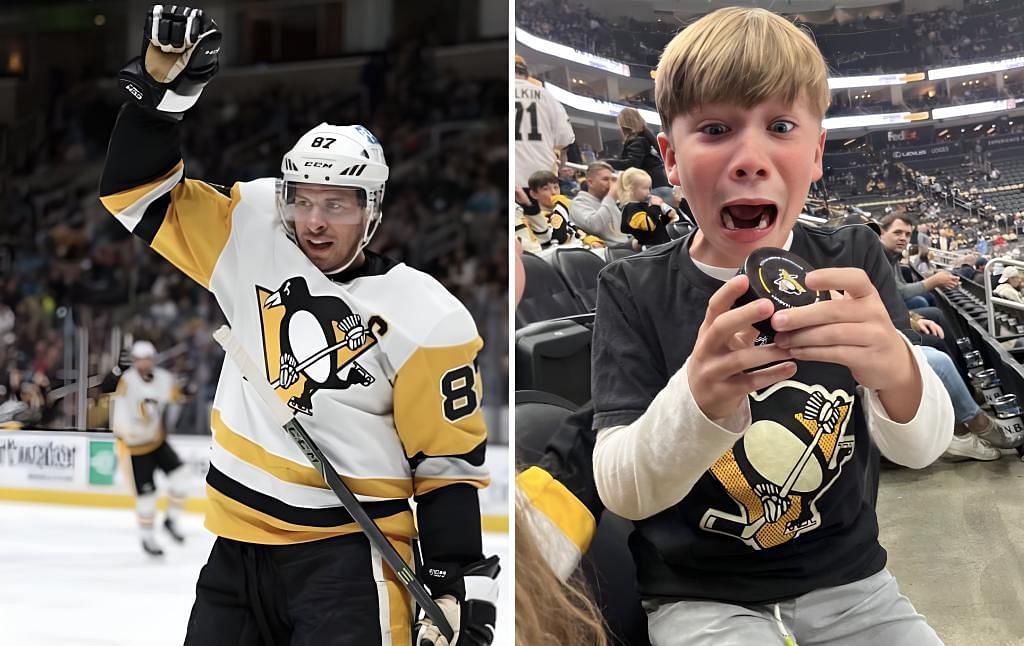 Sidney Crosby makes a young Penguins fan