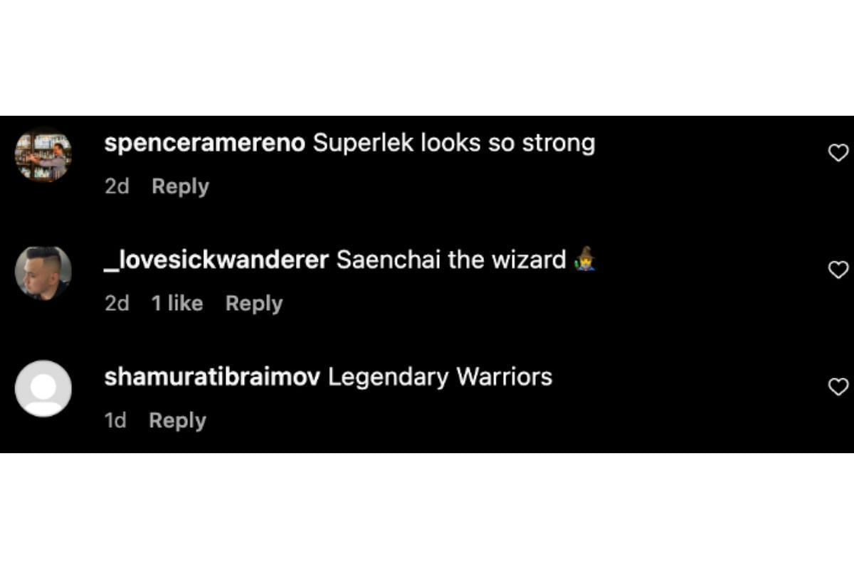 Screenshot of fans&#039; reaction to Superlek&#039;s sparring session in the rain