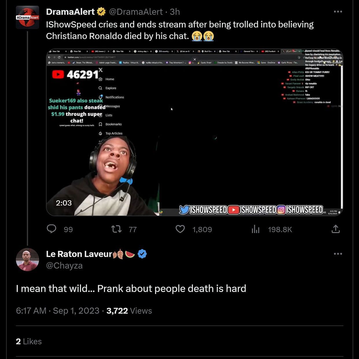 Netizens weighing in on the streamer's clip 2/3 (Image via Twitter)