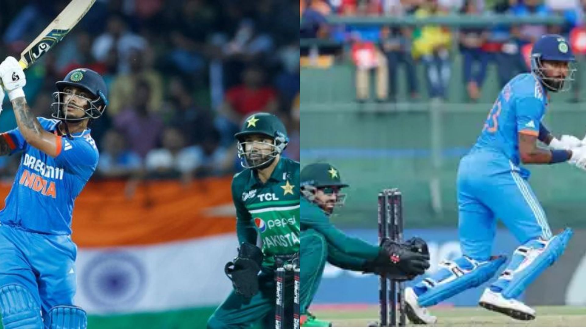 Ishan Kishan (L) &amp; Hardik Pandya looked pretty comfortable against the Pakistan spinners (P.C.:X)