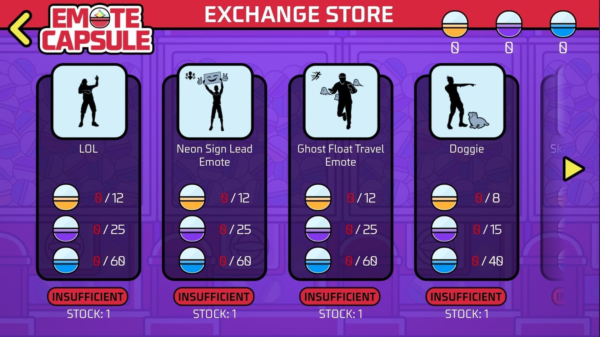 Free Fire Emote Capsule event exchange store (Image via Garena)