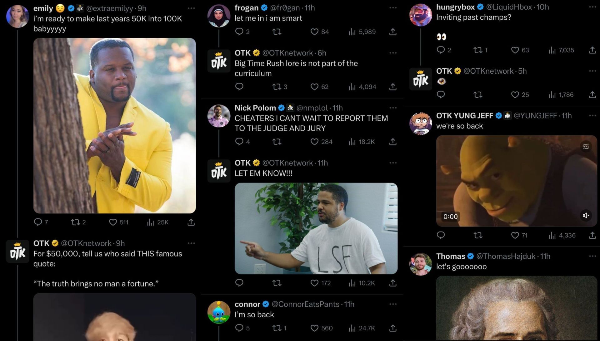 OTK interacts with streamers ahead of Schooled Season 3 (Image via Twitter/X)
