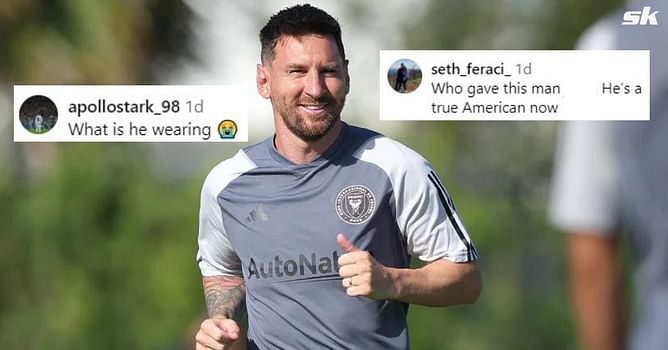 “What is he wearing”, “True American now” – Fans left surprised by how Lionel Messi turned up to watch his son’s Inter Miami academy game