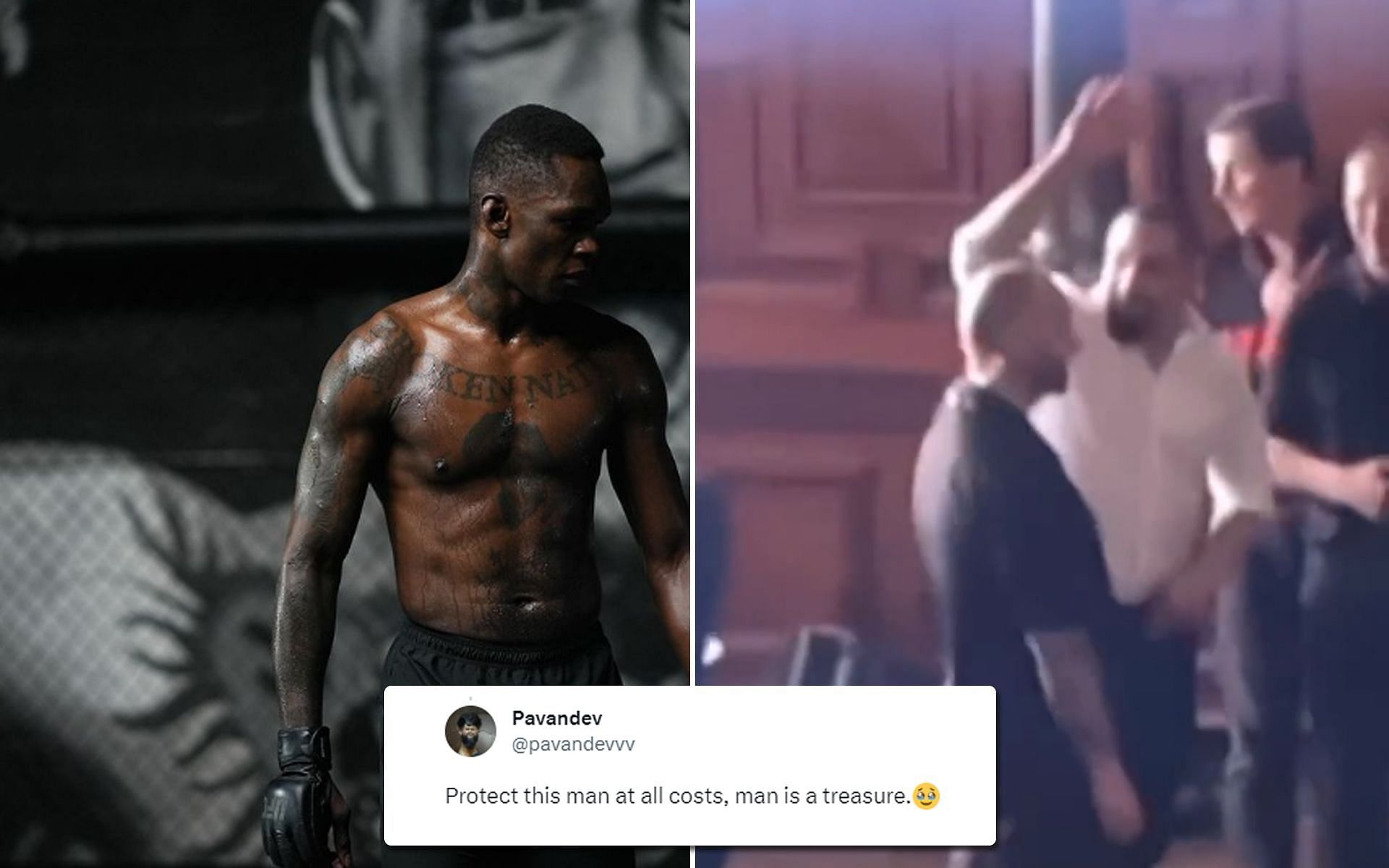 Israel Adesanya [L] and Robert Whittaker [R] [Images via @stylebender Instagram and @OOCMMA Twitter]