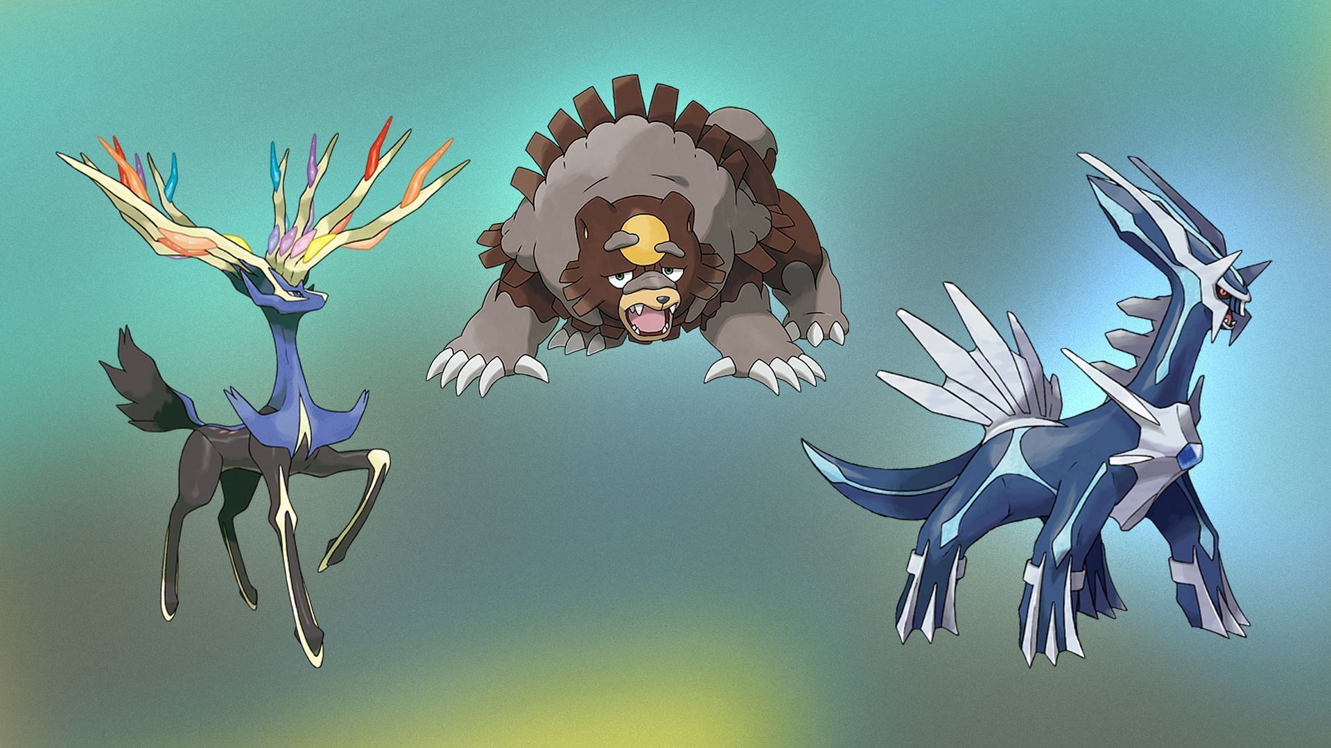 Xerneas, Ursaluna, and Dialga (Image via TPC)