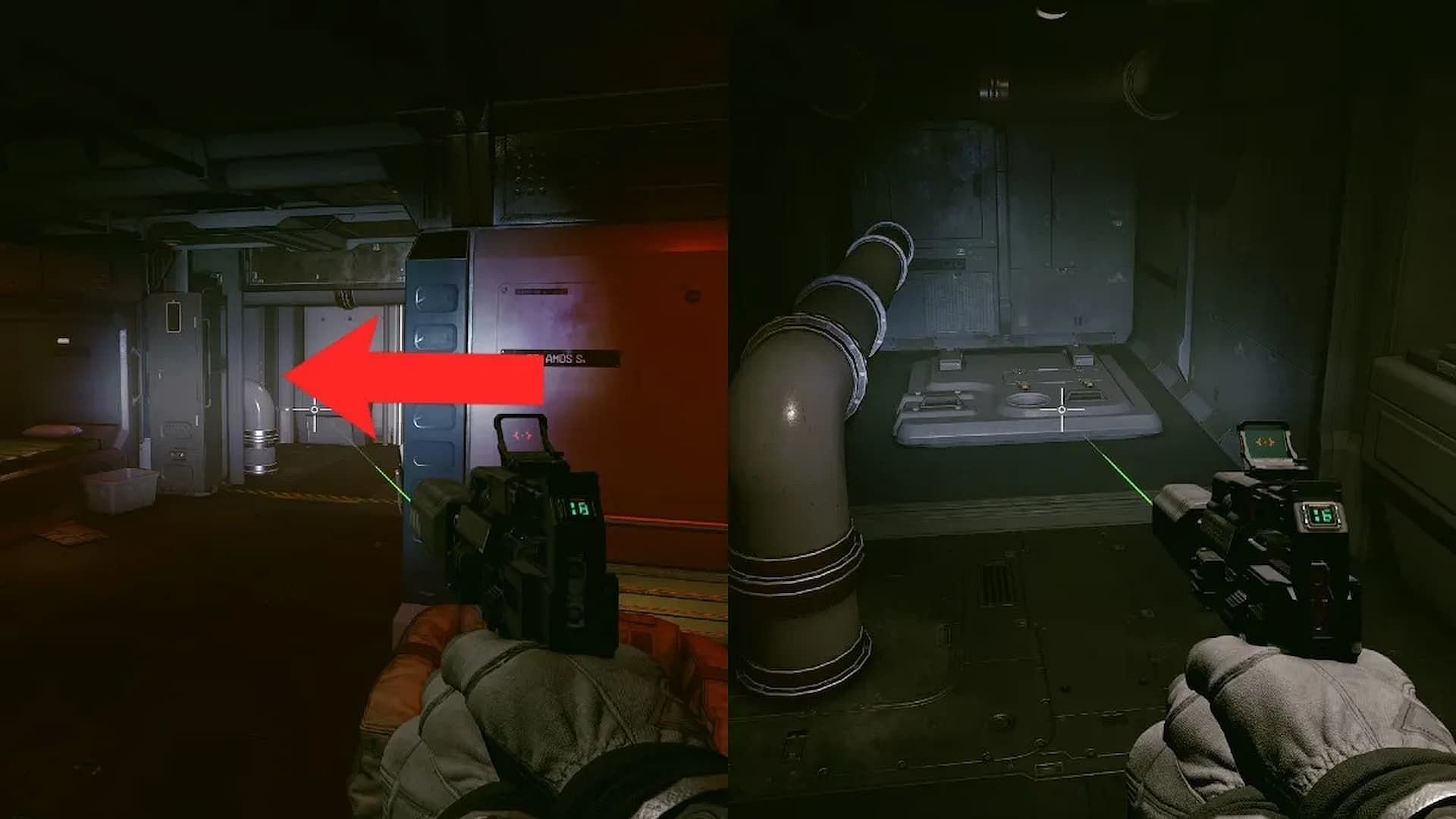 Go through the hatch to access the upper levels of the ship (Image via Bethesda)