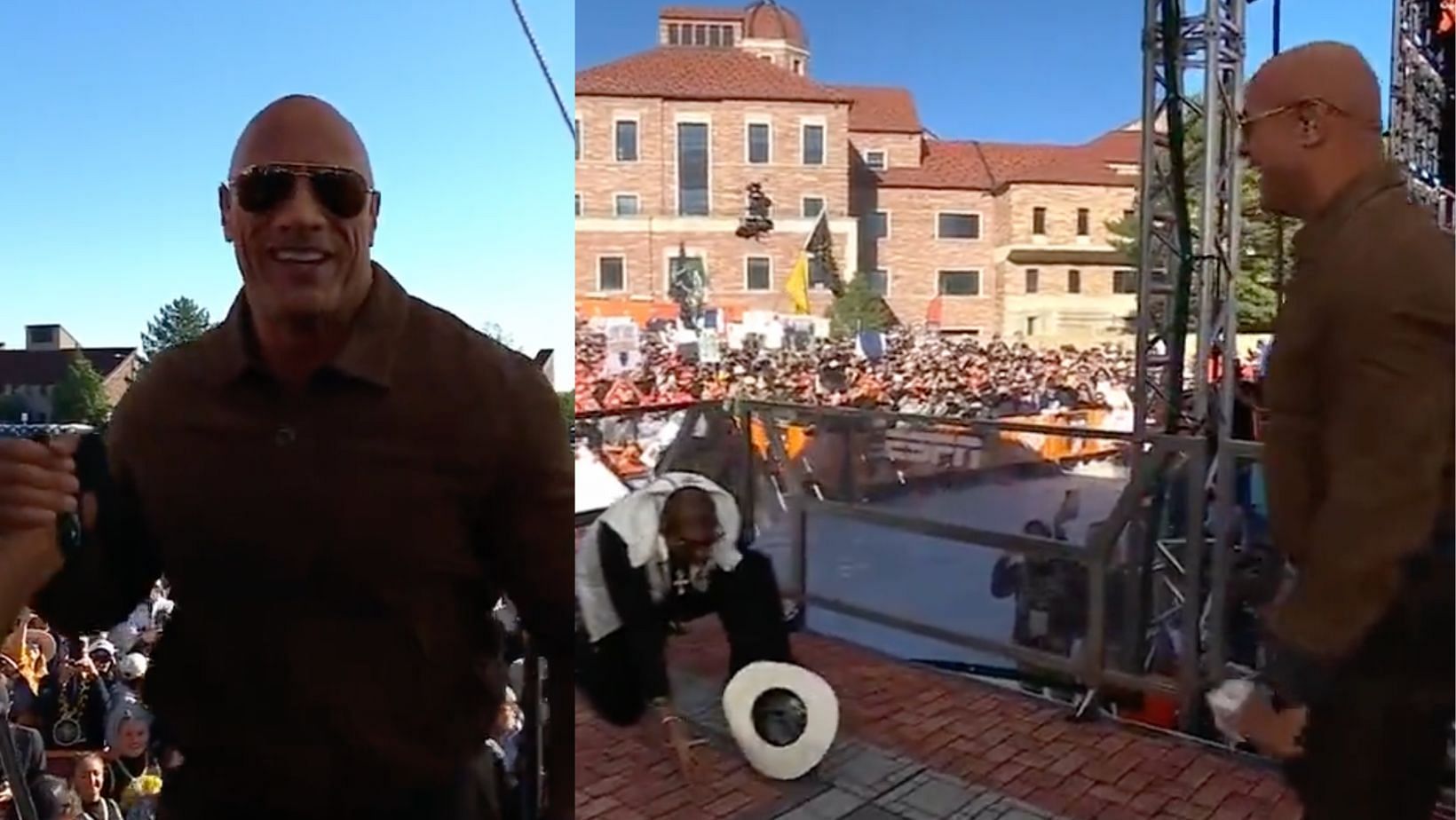 Dwayne &#039;The Rock&#039; Johnson and Deion Sanders on College Gameday,