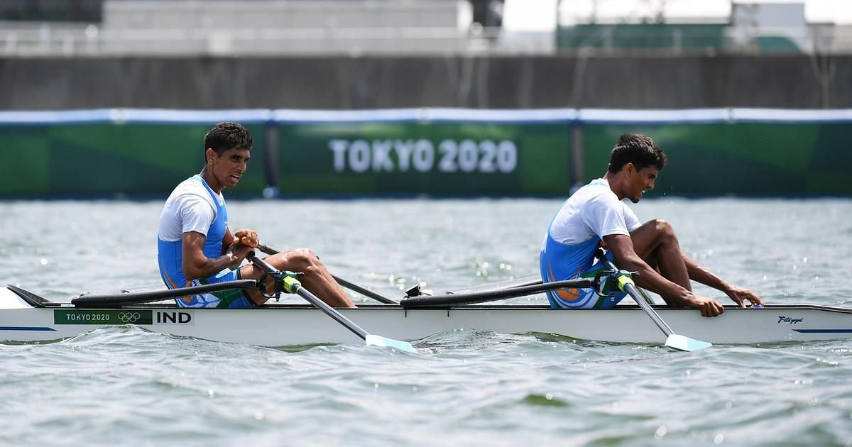 Indian rowers Arjun Lal Jat and Arvind Singh in action at the Tokyo 2020 Olympics |  Image courtesy-Reuters, Piroschka Van De Wouw