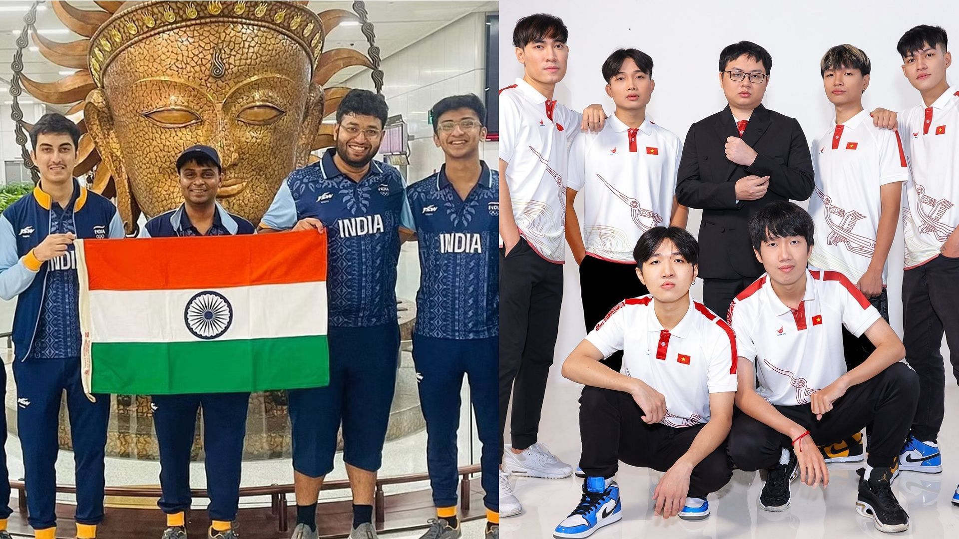India vs Vietnam at League of Legends Asian Games 2023 (Images via ESFI and VCS LMHT) 