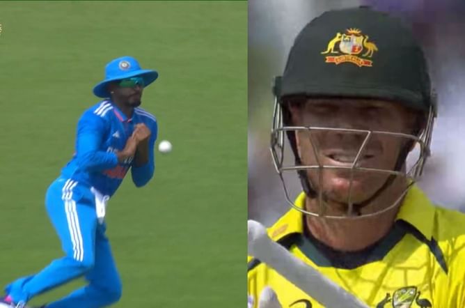 [Watch] Shreyas Iyer drops a simple catch of David Warner during IND vs AUS 1st ODI