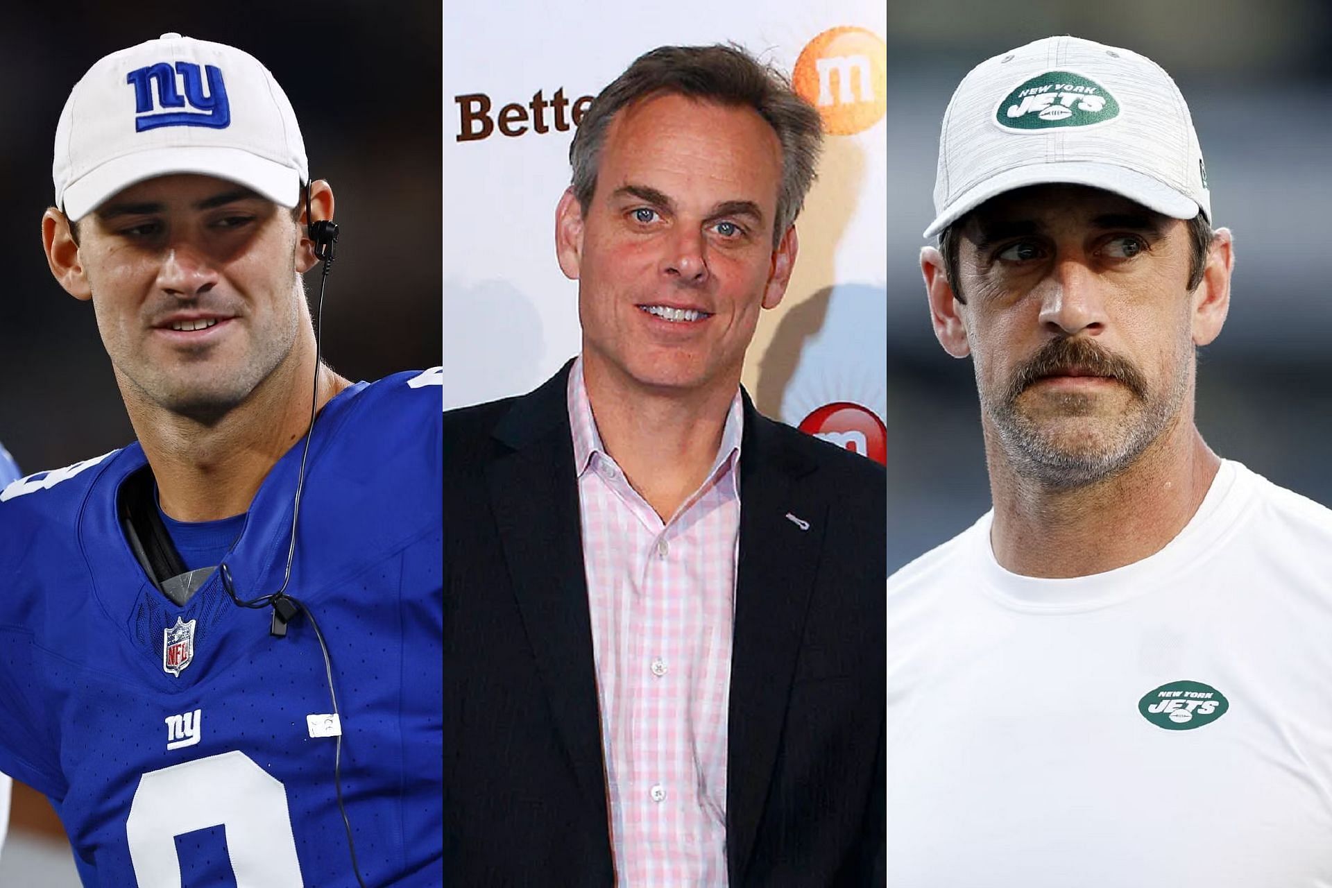 Daniel Jones, Colin Cowherd, Aaron Rodgers (L-R) (Photo Courtesy: Getty and The Hollywood Reporter)