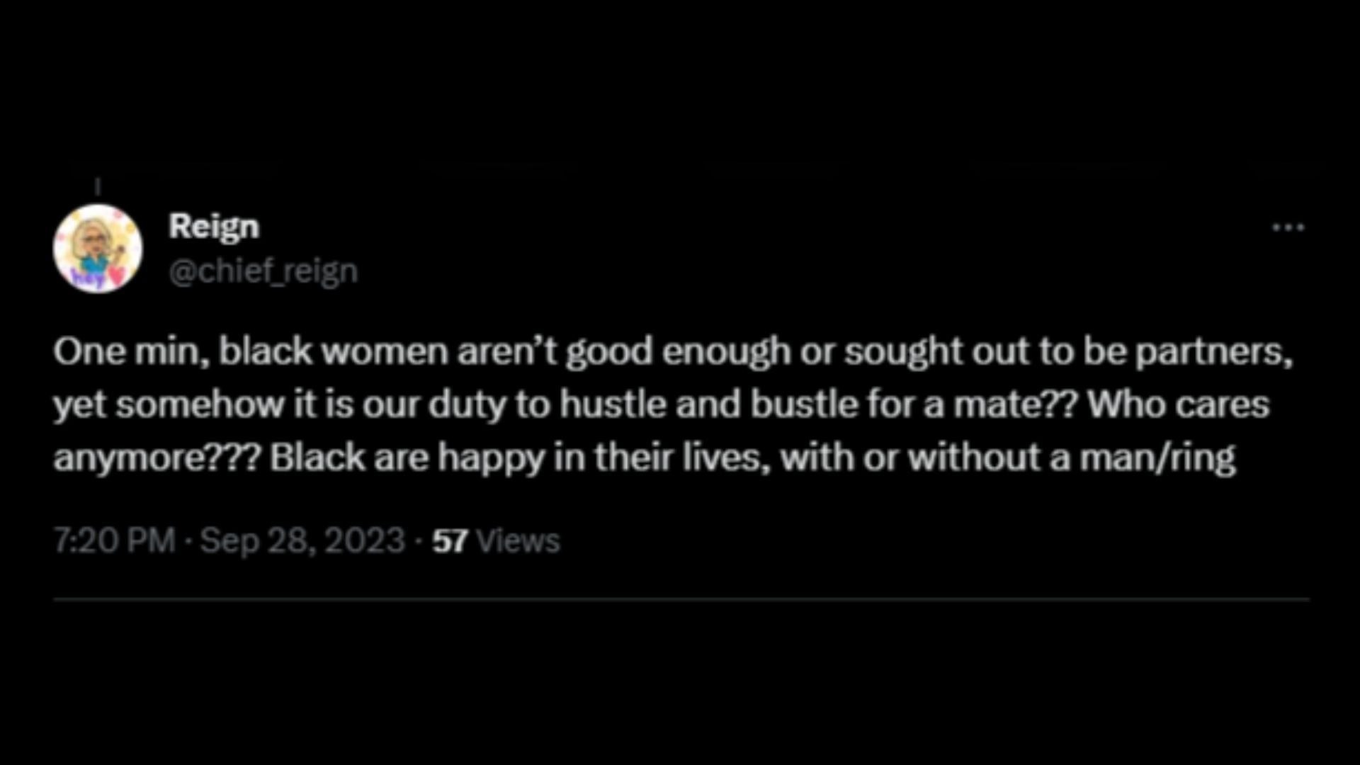 Screenshot of an X user remarking on Williams&#039; advice to Black women on marriage. (Photo via @theGrio/X)