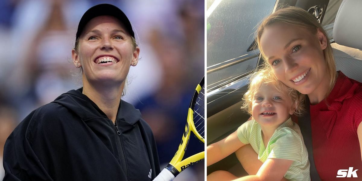 Caroline Wozniacki with daughter Olivia