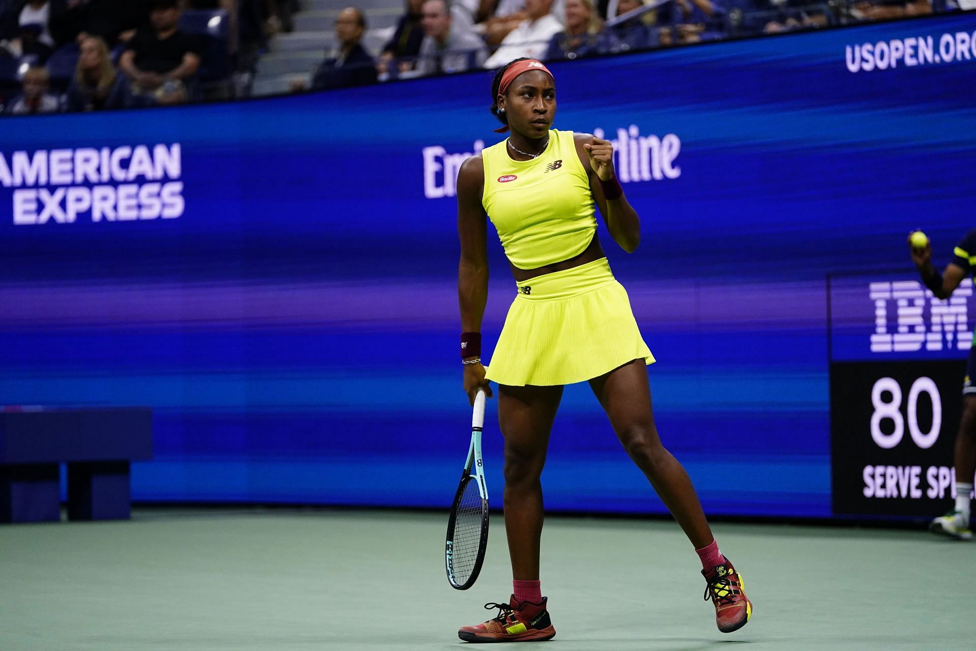 Coco Gauff against Elise Mertens in the third-round clash at US Open