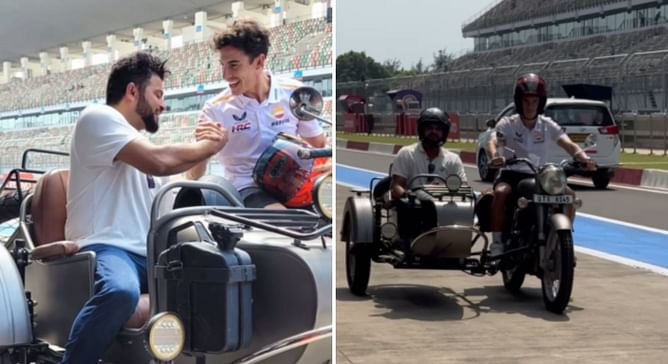 [Watch] Suresh Raina enjoys a ride with 6-time world champion Marc Marquez as India braces for first-ever MotoGP