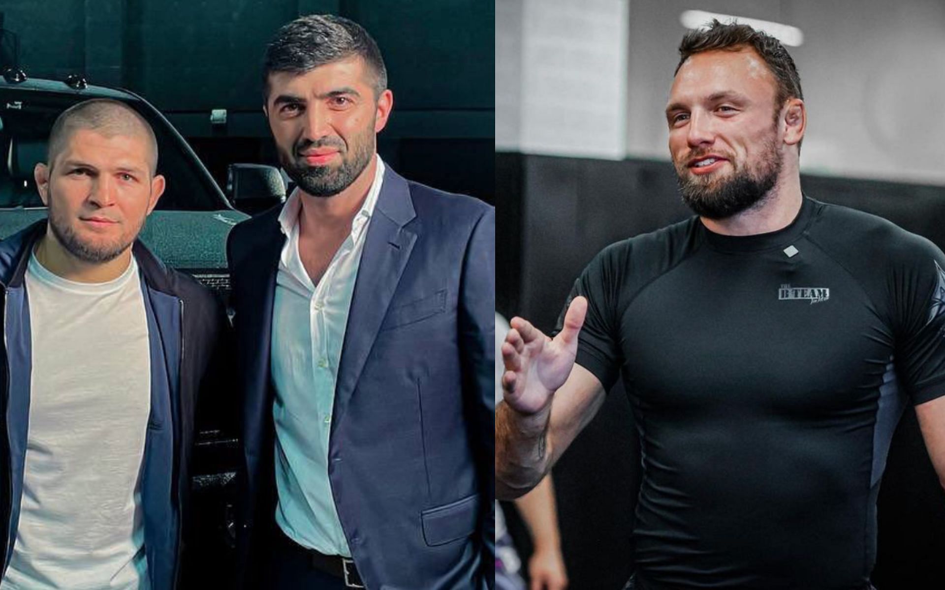 Khabib Nurmagomedov and Rizwan Magomedov (left) and Craig Jones (right). [via Instagram @rizvan_magomedov and @craigjonesbjj]