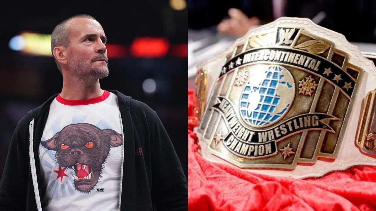 CM Punk (left) and WWE IC Title (right)