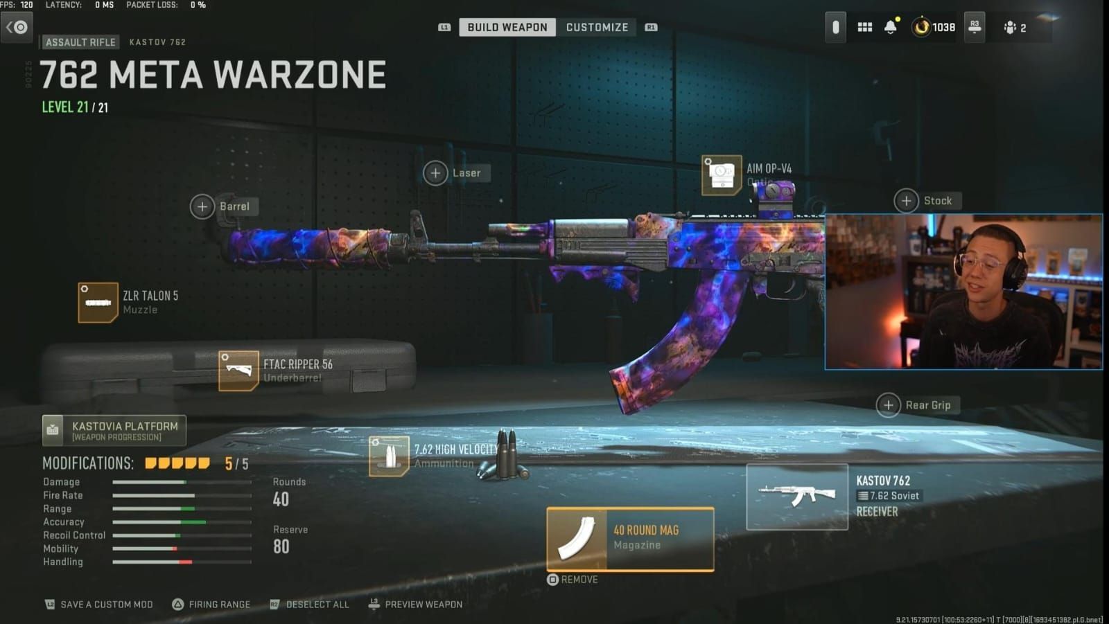 Kastov 762 loadout in Warzone 2 (Image via YouTube/WhosImmortal)