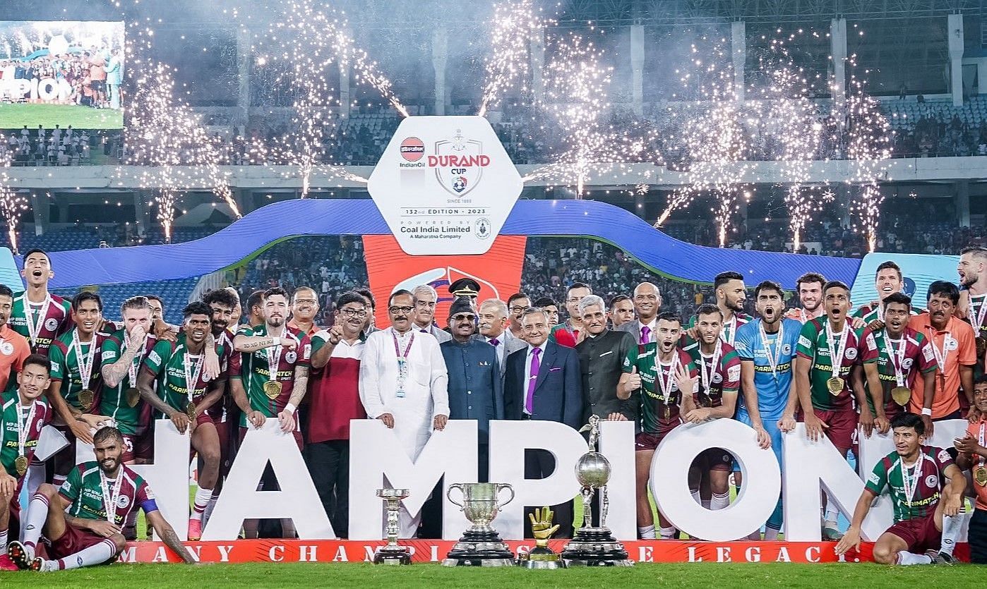 Officials take centre-stage as Mohun Bagan Super Giant celebrate their record 17th Durand Cup crown (Image Credits - MBSG Media)