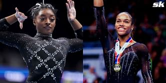 Simone Biles and Shilese Jones submit new elements to be named for them at the World Artistic Gymnastics Championships 2023 in Antwerp