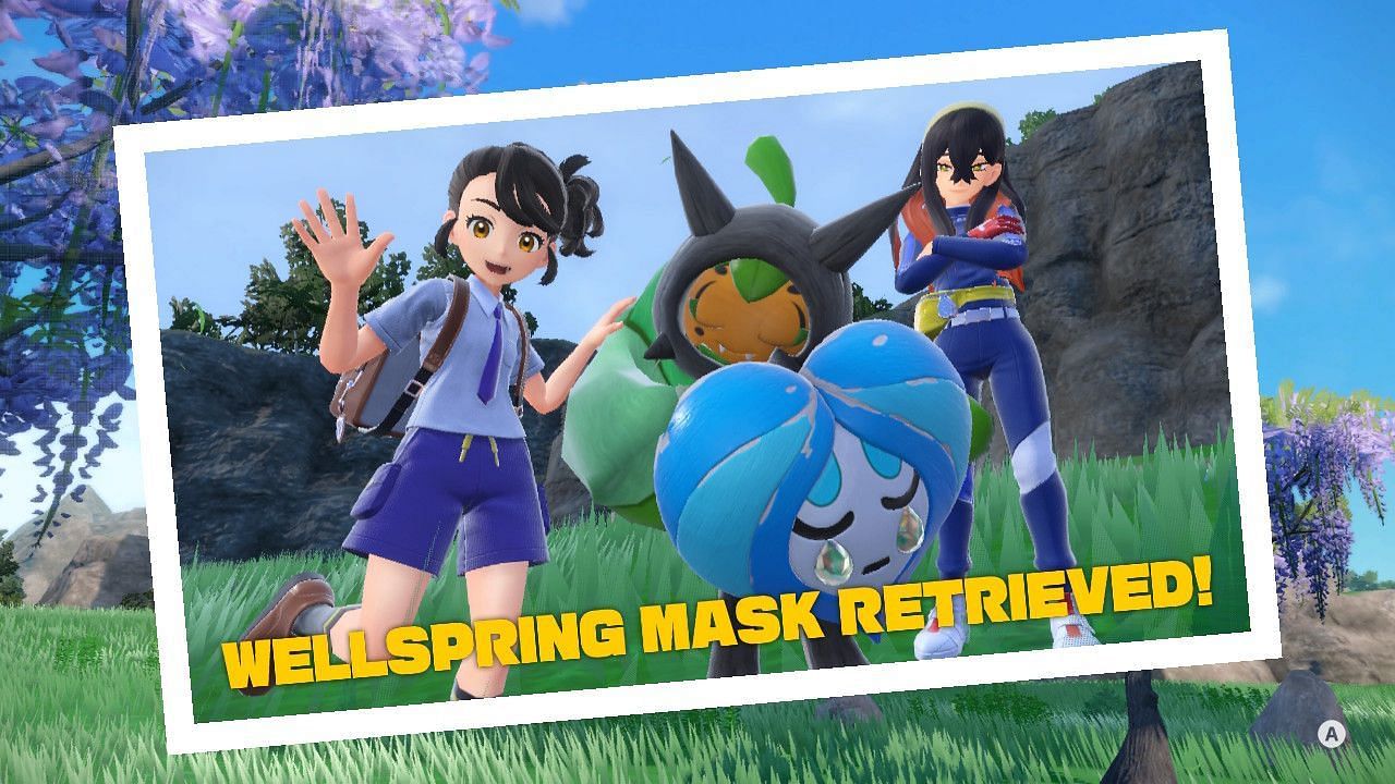 Ogerpon&#039;s Wellspring Mask as seen in Pokemon Scarlet and Violet (Image via The Pokemon Company)